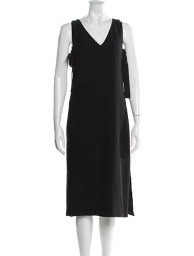 Pre-owned Theory Virgin Wool Midi Length Dress In Black