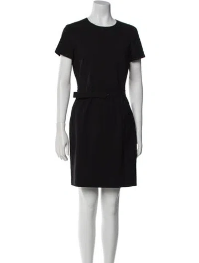 Pre-owned Theory Virgin Wool Mini Dress In Black