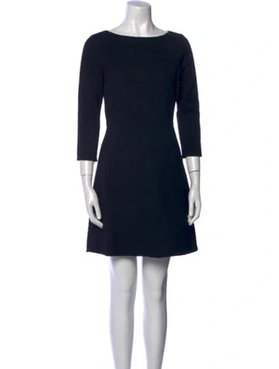 Pre-owned Theory Virgin Wool Mini Dress In Black