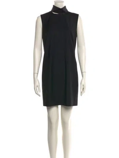 Pre-owned Theory Virgin Wool Mini Dress In Black