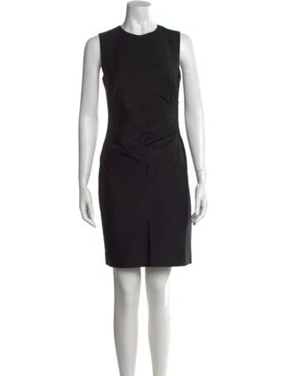 Pre-owned Theory Virgin Wool Mini Dress In Black