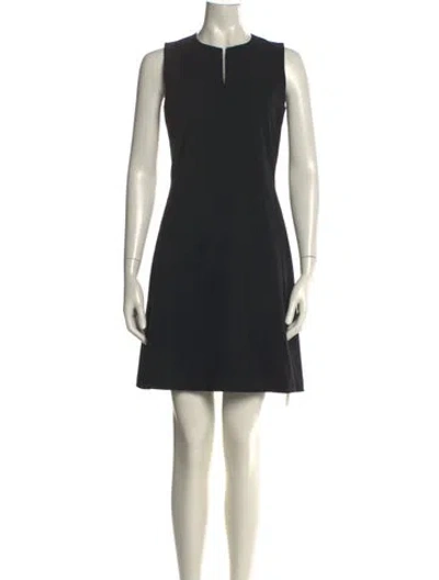 Pre-owned Theory Virgin Wool Mini Dress In Black