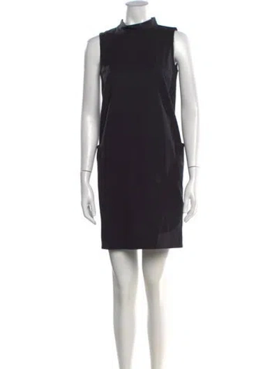 Pre-owned Theory Virgin Wool Mini Dress In Black