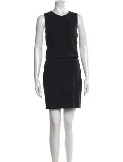 Pre-owned Theory Virgin Wool Mini Dress In Black