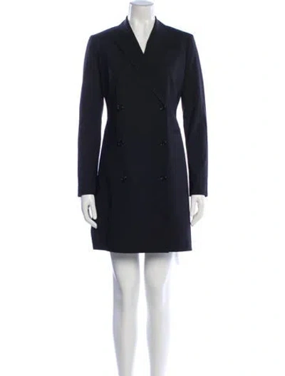 Pre-owned Theory Virgin Wool Mini Dress In Black