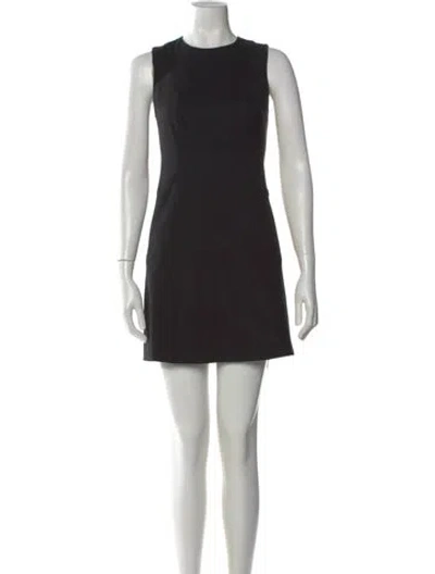 Pre-owned Theory Virgin Wool Mini Dress In Black