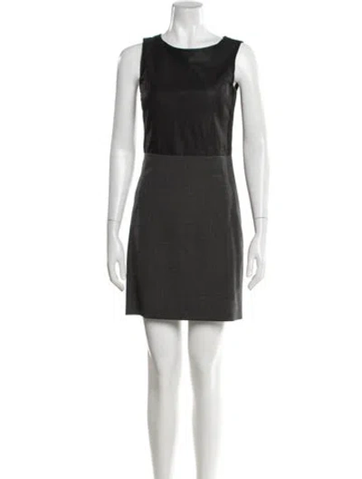 Pre-owned Theory Virgin Wool Mini Dress In Black