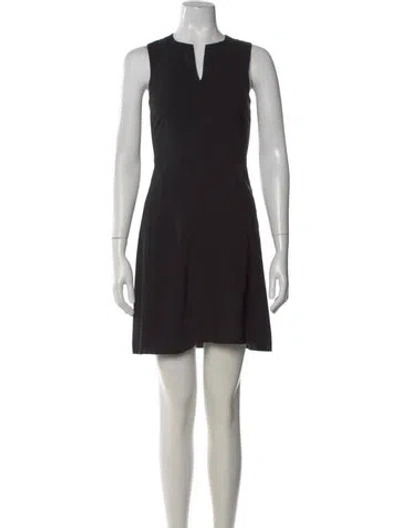 Pre-owned Theory Virgin Wool Mini Dress In Black