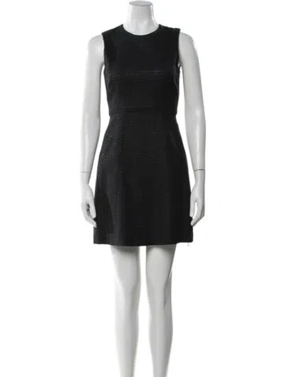 Pre-owned Theory Virgin Wool Mini Dress In Black