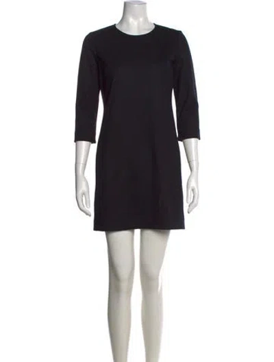 Pre-owned Theory Virgin Wool Mini Dress In Black