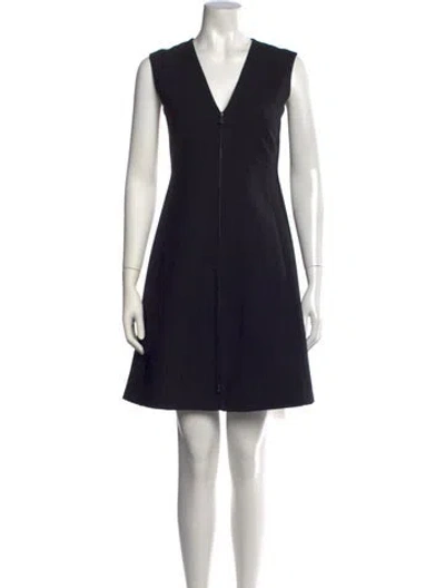 Pre-owned Theory Virgin Wool Mini Dress In Black