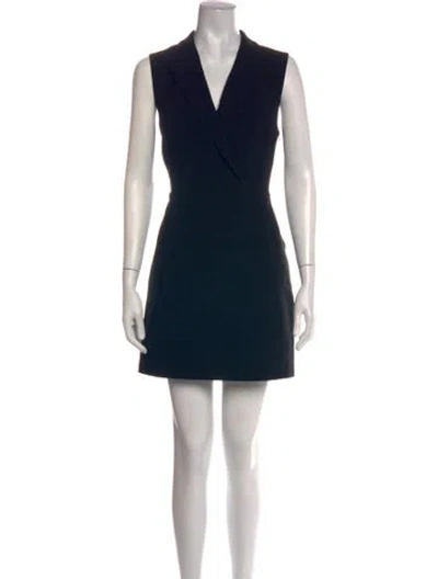Pre-owned Theory Virgin Wool Mini Dress In Black