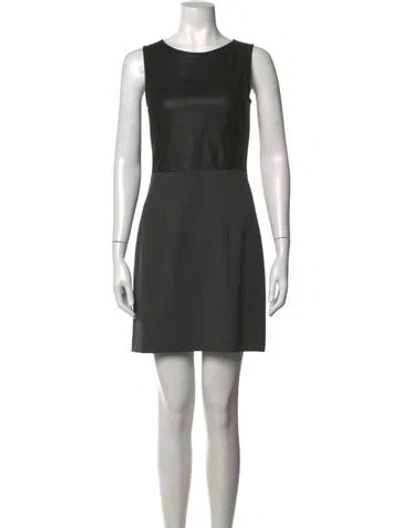 Pre-owned Theory Virgin Wool Mini Dress In Black
