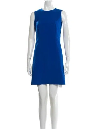 Pre-owned Theory Virgin Wool Mini Dress In Blue