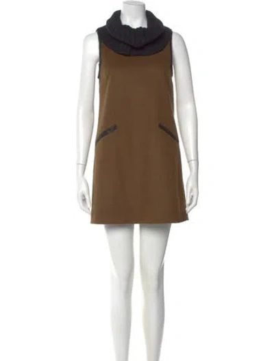 Pre-owned Theory Virgin Wool Mini Dress In Blue