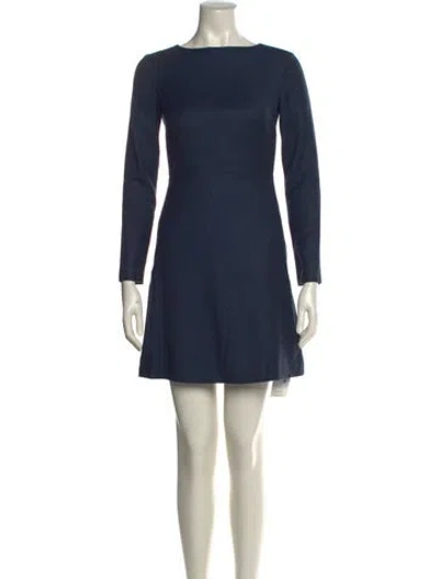 Pre-owned Theory Virgin Wool Mini Dress In Blue