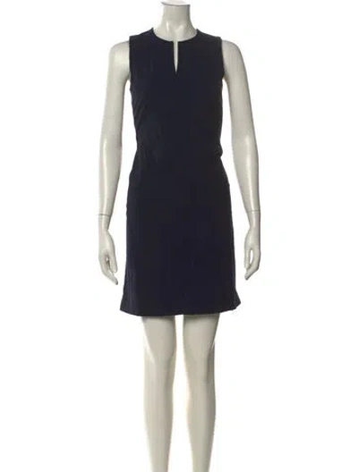 Pre-owned Theory Virgin Wool Mini Dress In Blue
