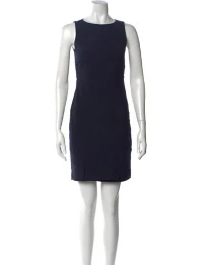 Pre-owned Theory Virgin Wool Mini Dress In Blue