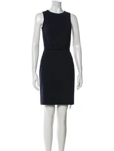 Pre-owned Theory Virgin Wool Mini Dress In Blue