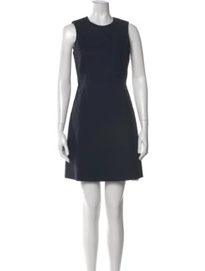 Pre-owned Theory Virgin Wool Mini Dress In Blue