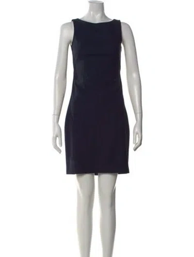 Pre-owned Theory Virgin Wool Mini Dress In Blue
