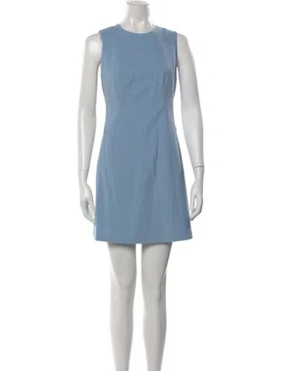 Pre-owned Theory Virgin Wool Mini Dress In Blue