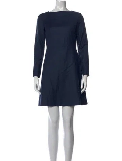 Pre-owned Theory Virgin Wool Mini Dress In Blue