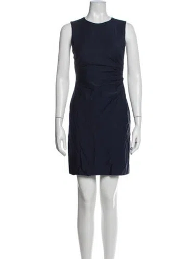 Pre-owned Theory Virgin Wool Mini Dress In Blue