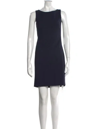 Pre-owned Theory Virgin Wool Mini Dress In Blue