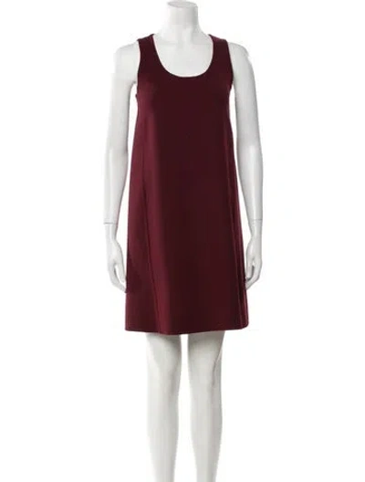 Pre-owned Theory Virgin Wool Mini Dress In Burgundy