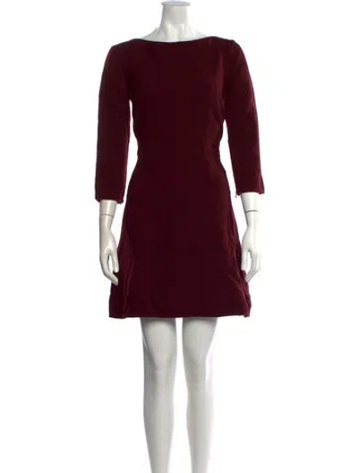 Pre-owned Theory Virgin Wool Mini Dress In Burgundy