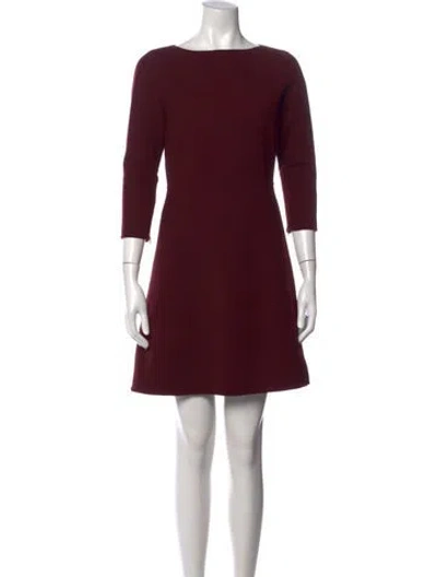 Pre-owned Theory Virgin Wool Mini Dress In Burgundy