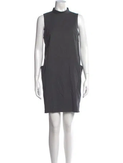 Pre-owned Theory Virgin Wool Mini Dress In Gray