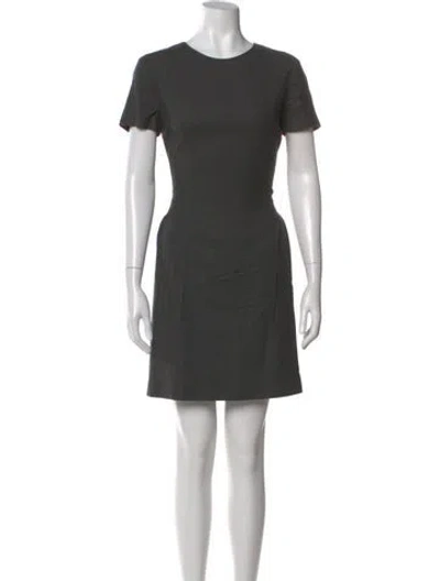 Pre-owned Theory Virgin Wool Mini Dress In Gray