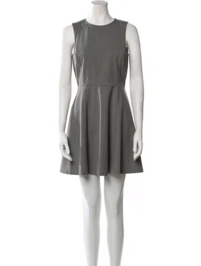 Pre-owned Theory Virgin Wool Mini Dress In Gray
