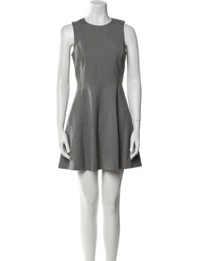 Pre-owned Theory Virgin Wool Mini Dress In Gray