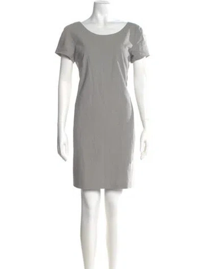 Pre-owned Theory Virgin Wool Mini Dress In Gray