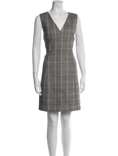Pre-owned Theory Virgin Wool Mini Dress In Gray