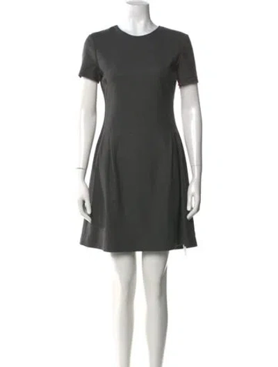 Pre-owned Theory Virgin Wool Mini Dress In Gray