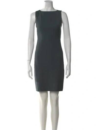Pre-owned Theory Virgin Wool Mini Dress In Gray