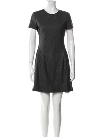 Pre-owned Theory Virgin Wool Mini Dress In Gray