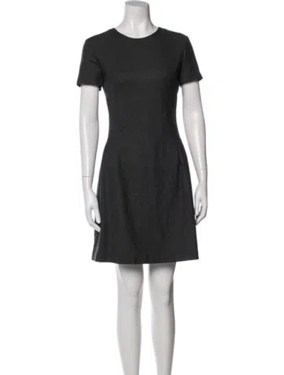 Pre-owned Theory Virgin Wool Mini Dress In Gray