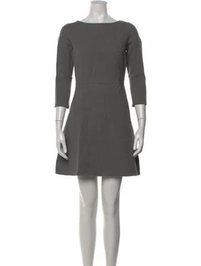 Pre-owned Theory Virgin Wool Mini Dress In Gray