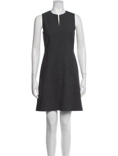 Pre-owned Theory Virgin Wool Mini Dress In Gray