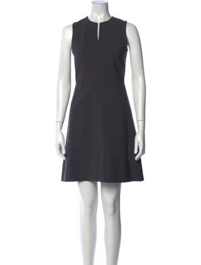 Pre-owned Theory Virgin Wool Mini Dress In Gray