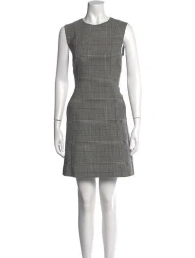 Pre-owned Theory Virgin Wool Mini Dress In Gray