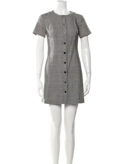 Pre-owned Theory Virgin Wool Mini Dress In Gray