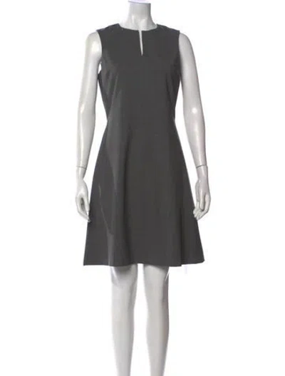Pre-owned Theory Virgin Wool Mini Dress In Gray