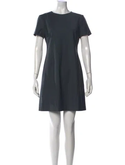 Pre-owned Theory Virgin Wool Mini Dress In Gray