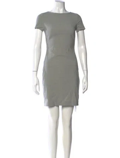 Pre-owned Theory Virgin Wool Mini Dress In Gray